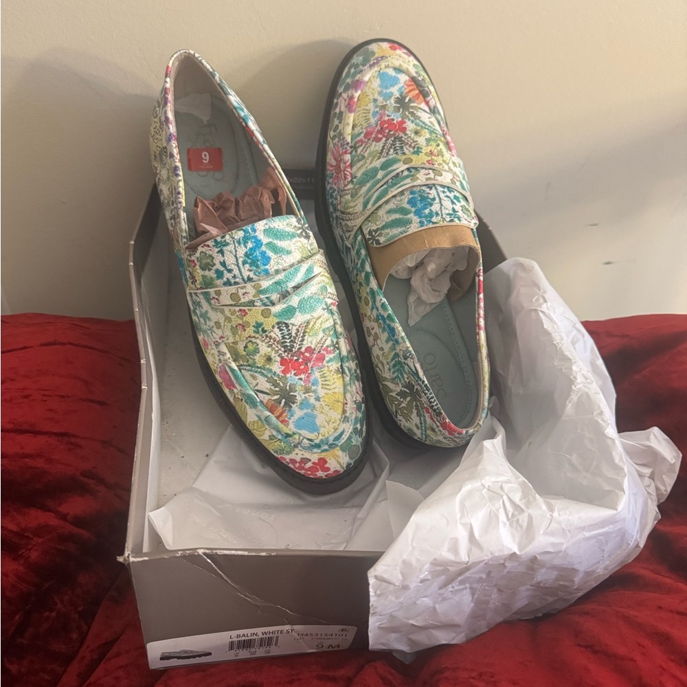 Franco Sarto Floral Penny Loafers